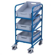 Chariot avec bacs norme Europe - 410 x 610 mm - Capacité 200 Kg