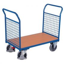 Ergonomische plateauwagen met gaaswand - 2 duwbeugels - Draagvermogen 500 kg