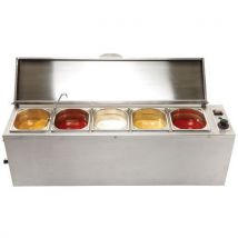 Matfer - Elektrische Bain-marie voor saus - 5 bakken GN 1/6 - Met aftapkraan - Horeca benodigdheden