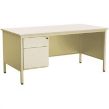 Bureau droit Confort 2 - Avec 1 caisson - Beige