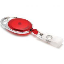 Rollerclip Voor Badge Ovaal Met Riemclip - Transparant Rood,