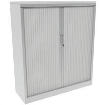 Armoire à rideaux - Avec plateau supérieur - Gris clair