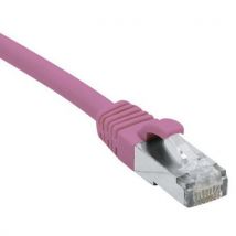 Cordon RJ45 catégorie 6A S/FTP LSOH snagless rose - 1 m