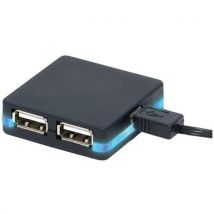 MICRO USB 2.0-HUB 4 Poorten met led afneembare kabel