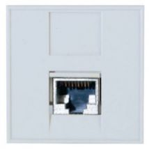 Plastron 45X45 droit 1 port RJ45 cat 6 stp