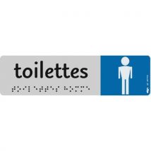 Braillebord met pictogram 45 x 170 mm - Herentoilet