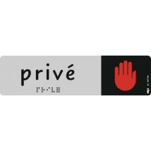 Braillebord met pictogram 45 x 170 mm - Privé