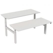 Bureau droit ergonomique Bench électrique 2 places - Kelli