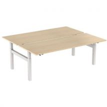 Bureau droit Bench 2 places piètement réglable en H - Inesa