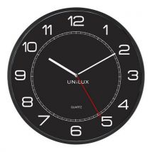 Wandklok quartz MEGA zwart - UNILUX