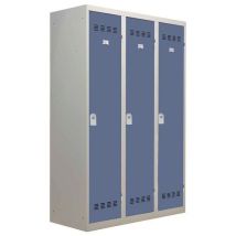 Garderobekast Zware Indust. 3 Kolommen 400 Mm Sleutels Blauw, - Vinco