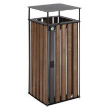 Poubelle bandes bois - En hêtre