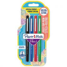 Doos met 4 Flair -schrijfstiften - Diverse klassieke kleuren - Paper Mate