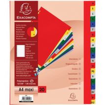 Tabblad in gekleurd PP - A tot Z - A4 MAXI - Exacompta