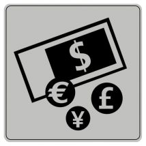 Pictogram van polystyreen ISO 7001 - Wisselgeld