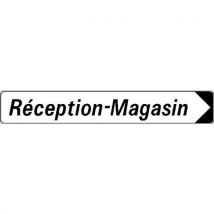 Panneau directionnel double message - Réception-magasin - Longueur 500 mm