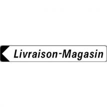Panneau directionnel double message - Livraison-magasin - Longueur 800 mm