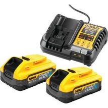 Dewalt - Powerstack XR 18V 5Ah Accu + Lader Set - 2x 5Ah Batterijen - Snel Laden