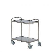 Chariot inox - 2 plateaux - Force 120 kg