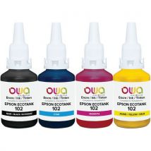 Bouteilles d’encre compatibles Epson 102 - 4 couleurs - Owa