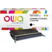 Owa - Refurbished Toner Lexmark C734A1KG C734A2KG - Zwart - 8000 Pagina's - Gerecycled & Eco-Verantwoordelijk