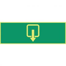 Panneau photoluminescent - Évacuation ascenseur vers le bas - Rigide