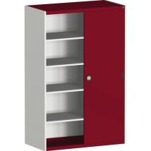 Bott - Zware schuifdeurkast Cubio - 1050x650x2000mm - Lichtgrijs/Rood - 1500kg belasting