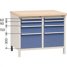 Werkbank zonder blad Modul 100 met lades