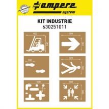 Pochoirs en carton huilé réutilisable - Industrie 6 planches - Ampère