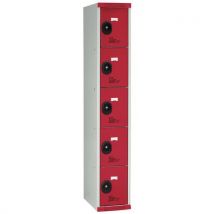 Vestiaire 5 cases Seamline Optimum - 1 colonne largeur 300 mm - Sur socle - Acial
