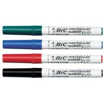 BIC - Velleda Markeerstiften Set - 4 Kleuren - Droog Uitwisbaar - 1.4 mm Lijndikte - Kantoor