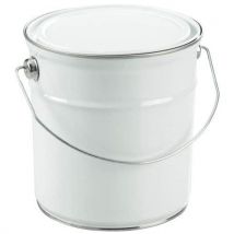 Seau métallique blanc avec couvercle plat – 2,5 à 5L