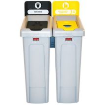 Station de recyclage Slim Jim 174L - Rubbermaid - Etiquette FR