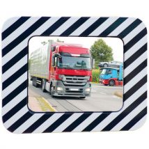 Miroir routier polycarbonate cadre noir/blanc - Dancop