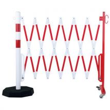 Harmonicahek op wielen, paal met zware sokkel - Crash stop