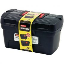 Set van Curver - Gereedschapskist Herobox - Zwart Kunststof - 39.6 cm Lengte - Robuust & Praktisch