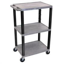 Wagen Van Gerecycled Kunststof Grijs 3 Plateaus Hoogte 108 Cm 180 Kg, - Luxor