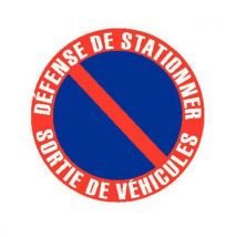Panneau d'interdiction - Défense de stationner sortie de véhicules - Rigide