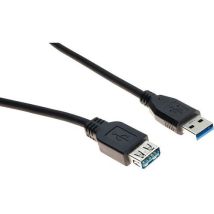 Verlengkabel USB 3.0 Type A naar A Eco Zwart - 1.8m - Snelle Dataoverdracht