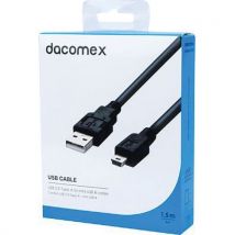 Kabel USB 2.0 Type-A - mini USB B zwart - 1,5 m DACOMEX