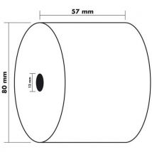 Kassa En Rekenmachine Rol 57x80x12x76 1 Laags Thermisch, - Exacompta