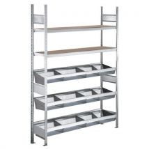 Rayonnage grande largeur Easy-Fix Plus - Panier grillagé - HxP 2000x400 mm - Schulte