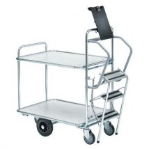 Chariot pour préparation de commande à échelle - 2 plateaux - Capacité 300 kg