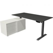 Bureau réglable avec rangement Move1 - Piètement anthracite - Kerkmann