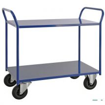 Chariot de service avec 2 tablettes soudées - Capacité 400 kg Kongamek