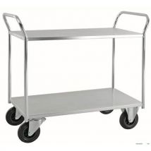 Chariot de service avec 2 tablettes soudées - Capacité 400 kg Kongamek