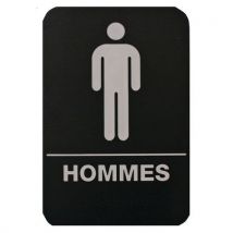 Plaque de signalisation - Toilettes hommes - PVC rigide - Noir