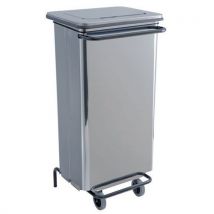 Mobiele container met verwijderbaar pedaal vóór rvs 110 l - Manutan Expert