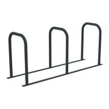 Borne vélos en U reliée - Peinte - 3 places