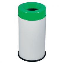 Corbeille blanc anti-feu avec couvercle 90L